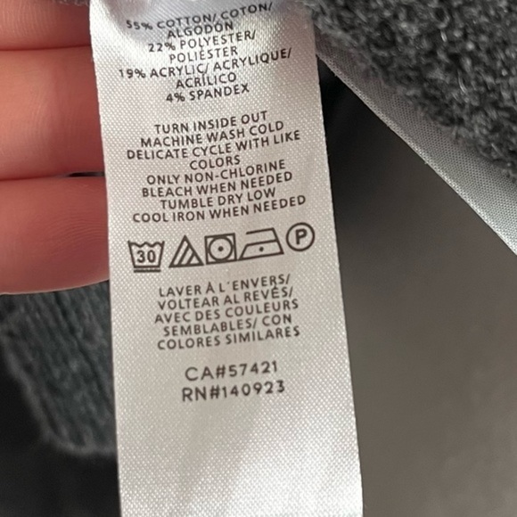 Loft • Charcoal Grey Star Sequin V Neck Cardigan - Picture 6 of 7